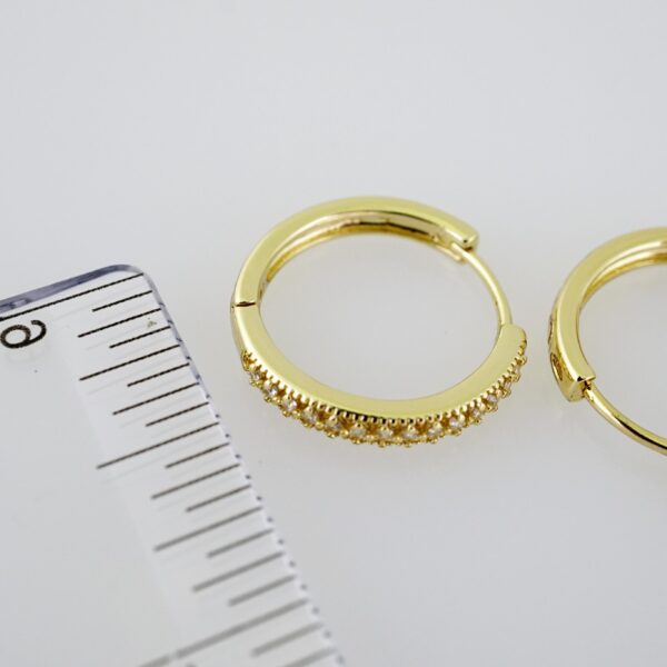 E2025 Earrings - Aretes - Zircon Stone - 14K Real Color
