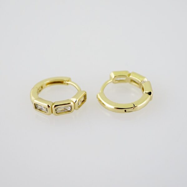 E2026 Earrings - Aretes - Zircon Stone - 14K Real Color