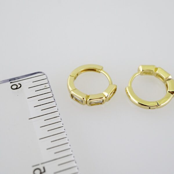 E2026 Earrings - Aretes - Zircon Stone - 14K Real Color