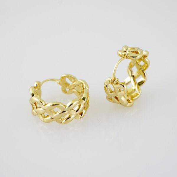 E2027 Earrings - Aretes - Plain - 14k Real Color