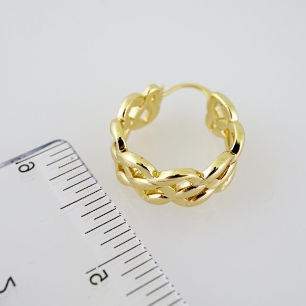 E2027 Earrings - Aretes - Plain - 14k Real Color