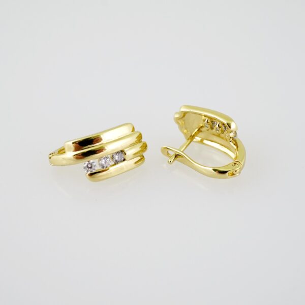 E2029 Earrings - Aretes - Zircon Stone - 14K Real Color
