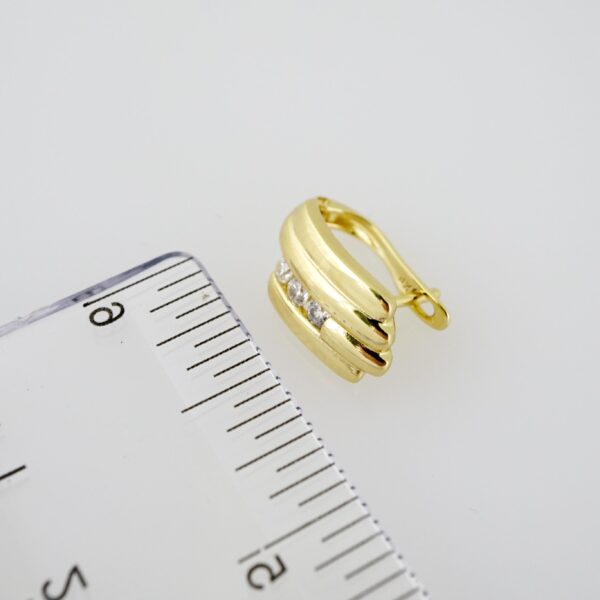 E2029 Earrings - Aretes - Zircon Stone - 14K Real Color