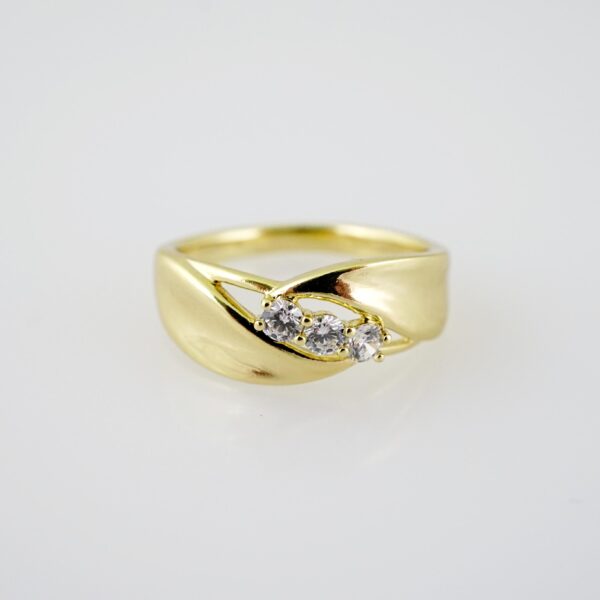 R696 RING - ANILLO - Zircon Stone - 14K Real Color