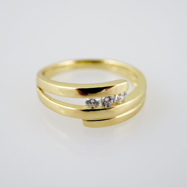 R698 RING - ANILLO - Zircon Stone - 14K Real Color
