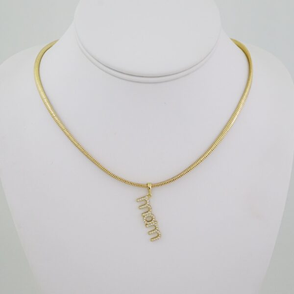 SET1526 Gargantilla - Choker W Pendants - Zircon Stone - 14K Real Color
