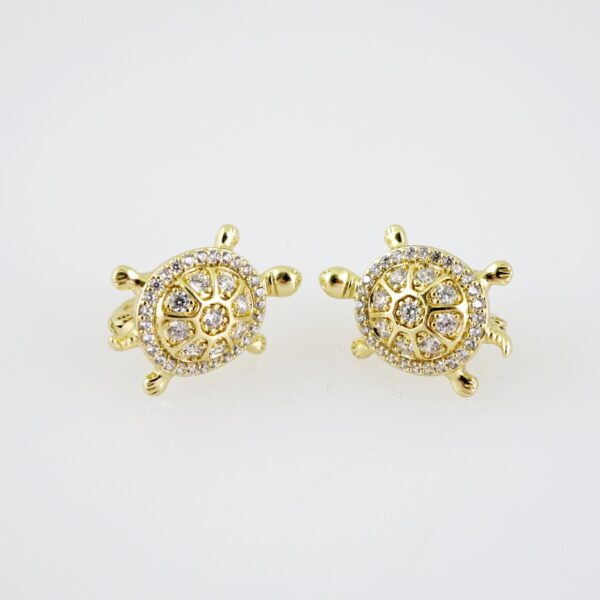 E2031 Earrings - Aretes - Zircon Stone - 14K Real Color