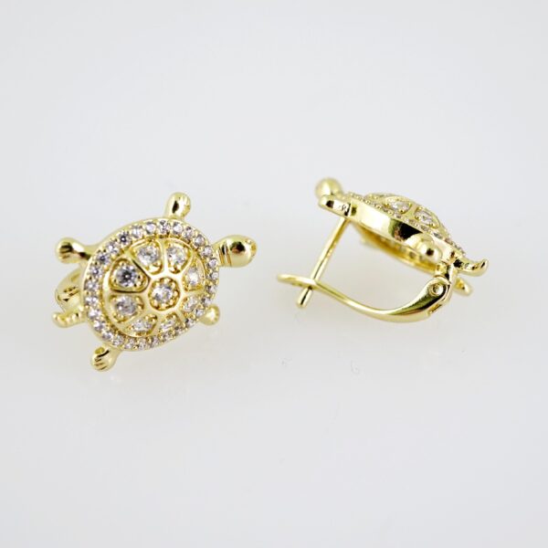 E2031 Earrings - Aretes - Zircon Stone - 14K Real Color