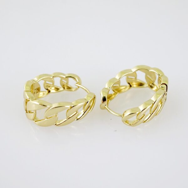 E2034 Earrings - Aretes - Plain - 14K Real Color
