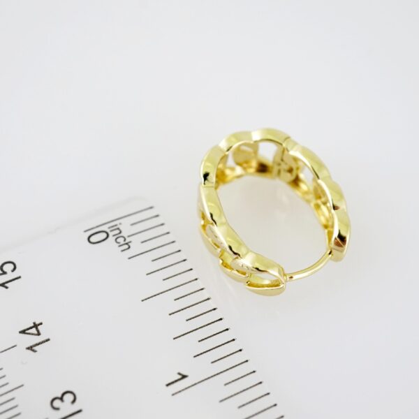 E2034 Earrings - Aretes - Plain - 14K Real Color