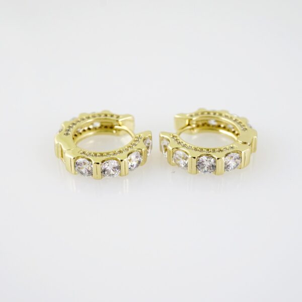 E2035 Earrings - Aretes - Zircon Stone - 14K Real Color