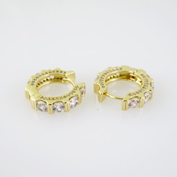 E2035 Earrings - Aretes - Zircon Stone - 14K Real Color