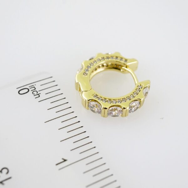 E2035 Earrings - Aretes - Zircon Stone - 14K Real Color
