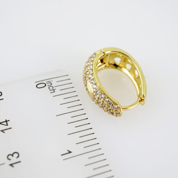 E2037 Earrings - Aretes - Zircon Stone - 14K Real Color