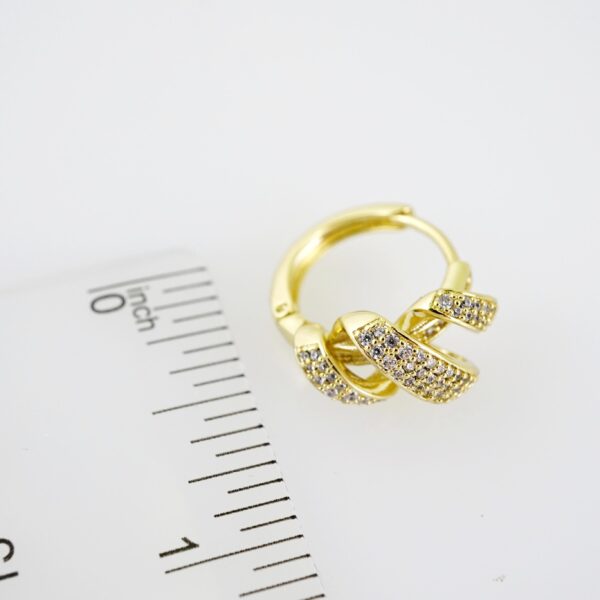 E2038 Earrings - Aretes - Zircon Stone - 14K Real Color
