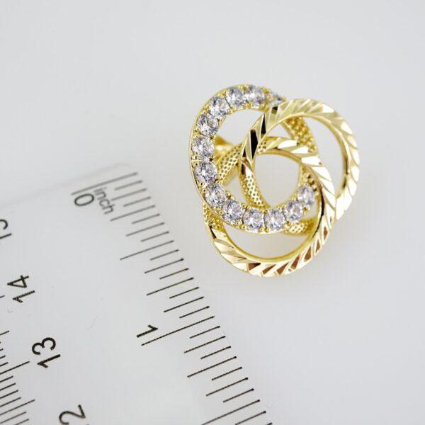 E2040 Earrings - Aretes - Zircon Stone - 14K Real Color - Image 3