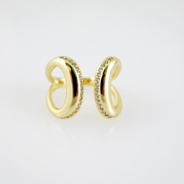 R699 RING - ANILLO - Zircon Stone - 14K Real Color - AJUSTABLE