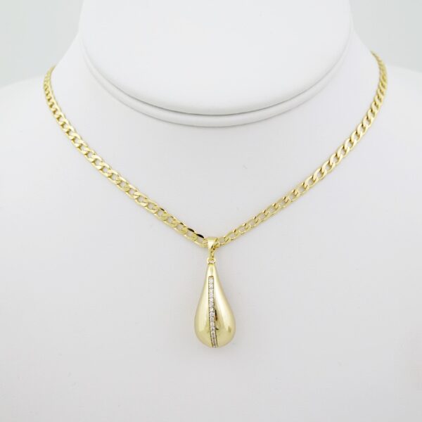 SET1536 Cadenas & Colgantes - Chain - Pendants -  14K Real Color - Zircon Stone - 3mmX45cm