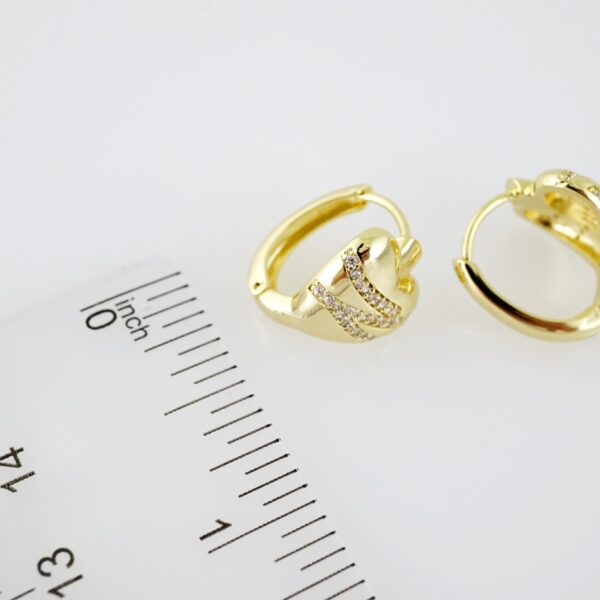 E2044 Earrings - Aretes - Zircon Stone - 14K Real Color