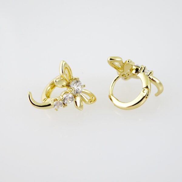 E2051 Earrings - Aretes - Zircon Stone - 14K Real Color - Image 2