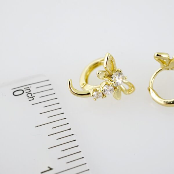 E2051 Earrings - Aretes - Zircon Stone - 14K Real Color - Image 3