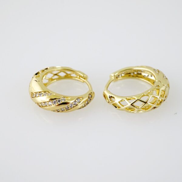 E2052 Earrings - Aretes - Zircon Stone - 14K Real Color - Image 2