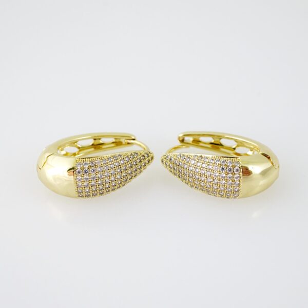 E2054 Earrings - Aretes - Zircon Stone - 14K Real Color