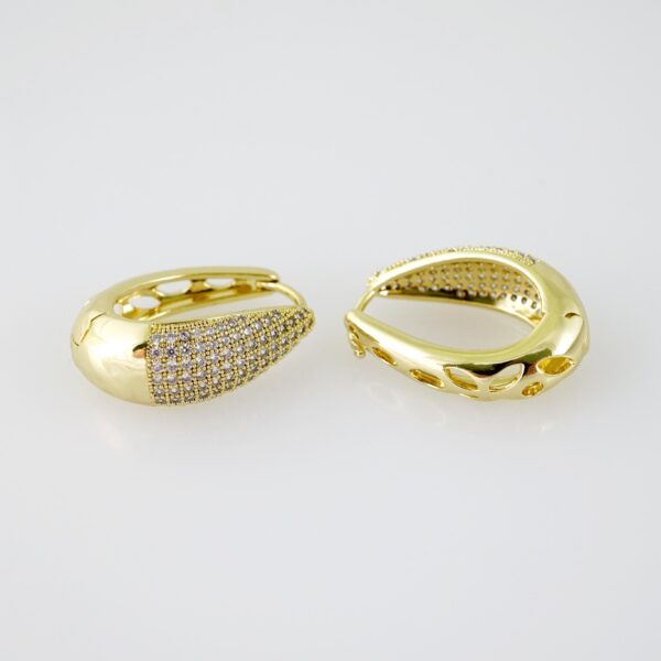 E2054 Earrings - Aretes - Zircon Stone - 14K Real Color - Image 2