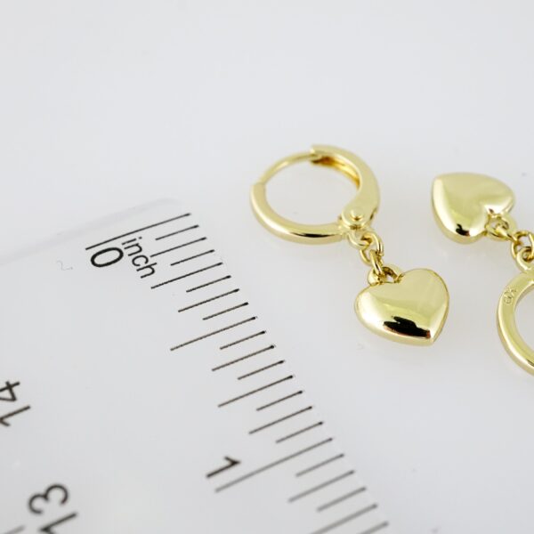 E2056 Earrings - Aretes - Plain - 14K Real Color - Image 3