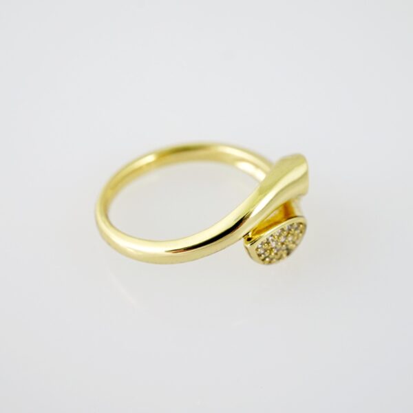 R701 RING - ANILLO - Zircon Stone - 14K Real Color - Image 2