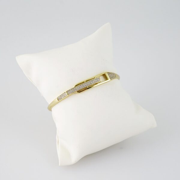 P382 Bangle - Pulsos - 14K Real Color - Zircon Stone