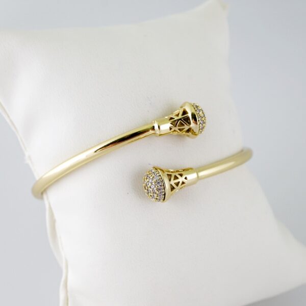 P384  Bangle - Pulso Duro - Zircon Stone - 14K Real Color