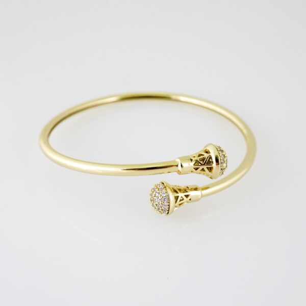 P384  Bangle - Pulso Duro - Zircon Stone - 14K Real Color - Image 2