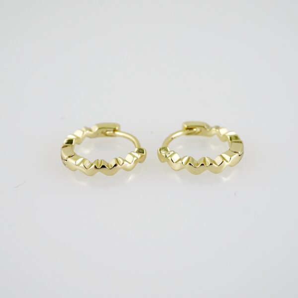 E2057 Earrings - Aretes - Plain - 14K Real Color