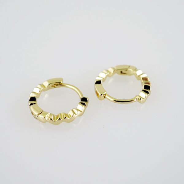 E2057 Earrings - Aretes - Plain - 14K Real Color