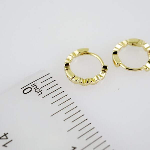 E2057 Earrings - Aretes - Plain - 14K Real Color