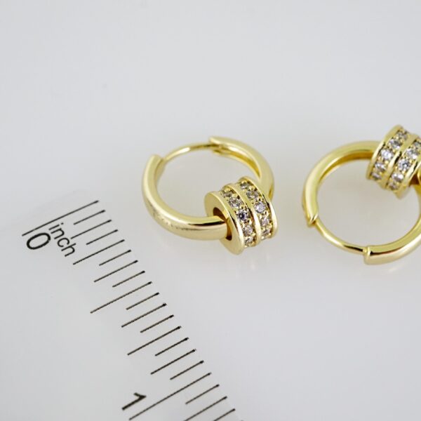 E2058 Earrings - Aretes - Zircon Stone - 14K Real Color