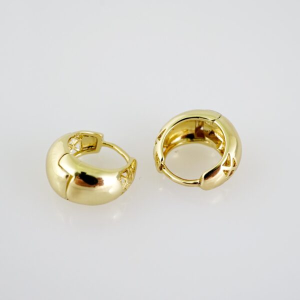 E2059 Earrings - Aretes - Plain - 14K Real Color