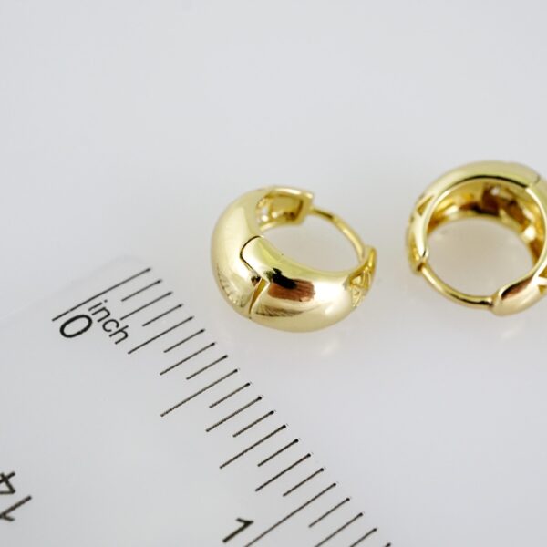 E2059 Earrings - Aretes - Plain - 14K Real Color
