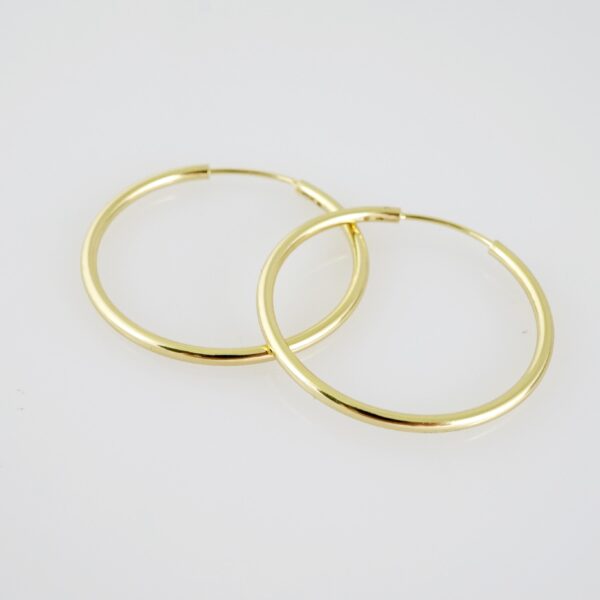 E2060 Earrings - Aretes - Plain - 14K Real Color