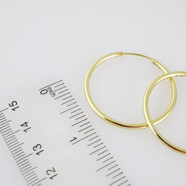 E2060 Earrings - Aretes - Plain - 14K Real Color