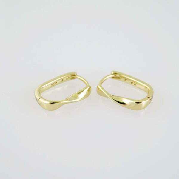 E2061 Earrings - Aretes - Plain - 14K Real Color
