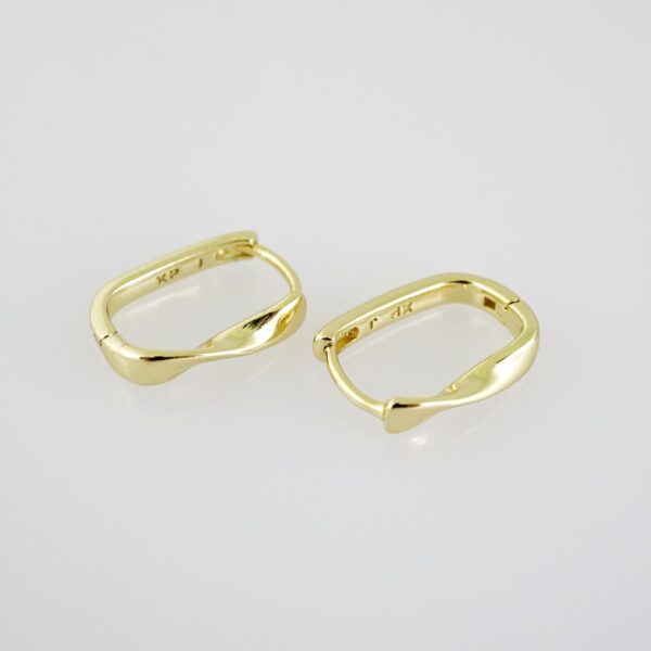 E2061 Earrings - Aretes - Plain - 14K Real Color