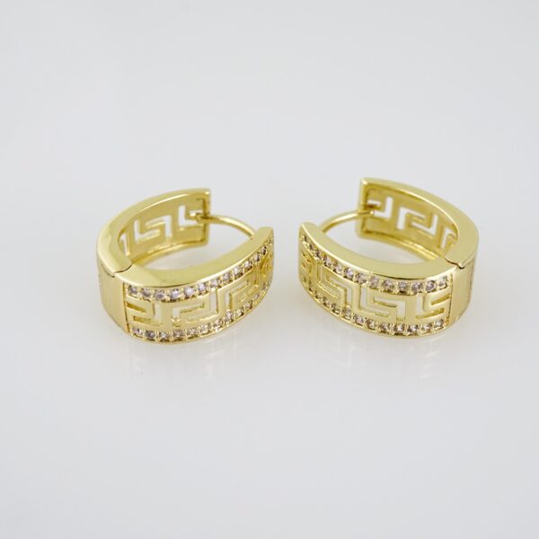 E2062 Earrings - Aretes - Zircon Stone - 14K Real Color