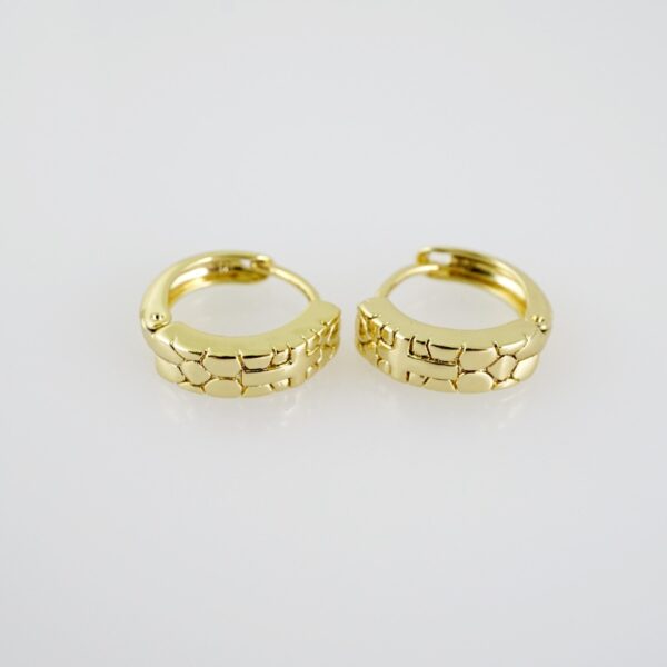 E2063 Earrings - Aretes - Plain - 14K Real Color