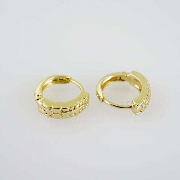 E2063 Earrings - Aretes - Plain - 14K Real Color