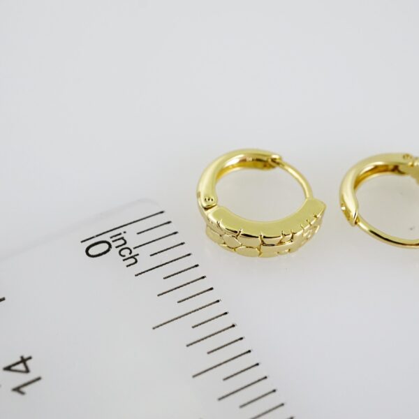 E2063 Earrings - Aretes - Plain - 14K Real Color