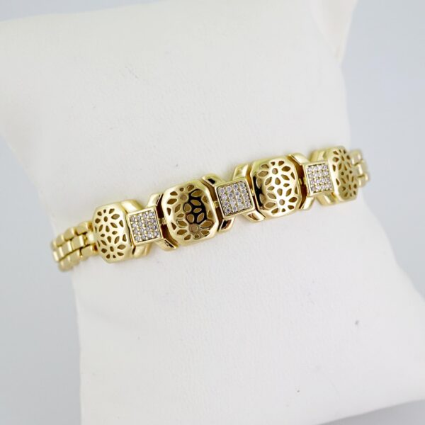 B1443 Bracelet - Pulseras - Zircon Stone - 14K Real Color