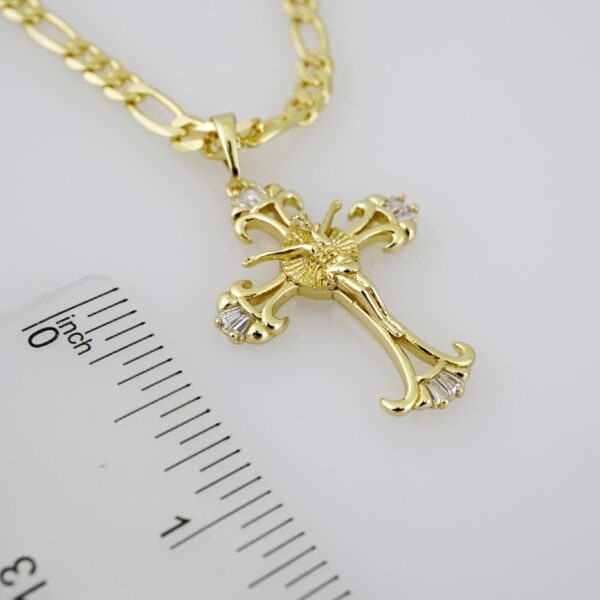 SET1557 Cadenas & Colgantes - Chain - Pendants -  14K Real Color - Zircon Stone - 3mmX45cm - Figaro