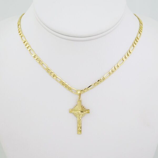 SET1558  Cadenas & Colgantes - Chain - Pendants - Plain - 14K Real Color - 3mmX50cm - Figaro